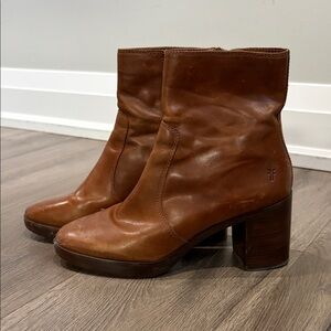 Frye Brown Leather Ankle Boots
